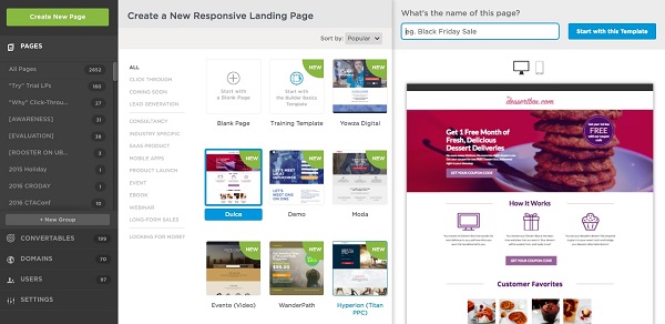 landing page builder example landing page builder example