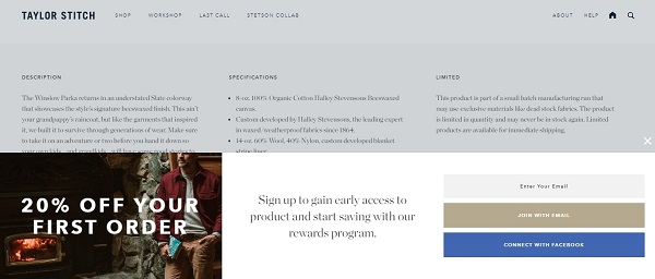 Taylor stitch Taylor stitch sales funnel